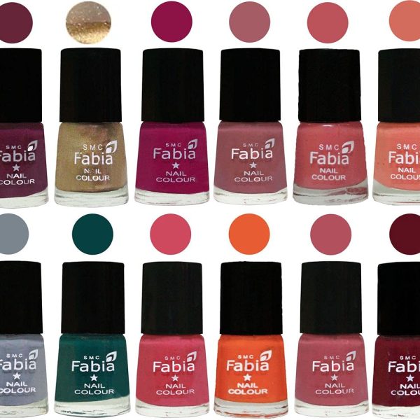 SMC Fabia 6ml each Glossy Nail Polish | Nail Paint Combo Pack of 12 With Trendy Colors,0191