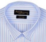 ACCOX Men's Striped Full Long Sleeves Regular Fit Cotton Formal Shirts(GCR62) - Image 3