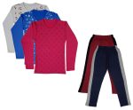 IndiWeaves Girls Cotton Full Sleeve Printed T-Shirts and Cotton Capri 3/4 Pants (Maroon,Navy Blue,White,Blue,Magenta,11-12 Years) Pack of 5
