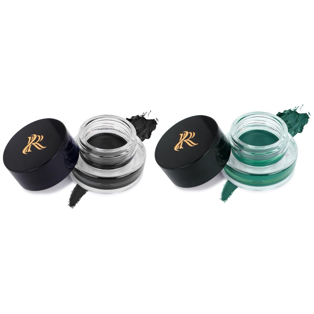 RONZILLE 2 in 1 Gel Eyeliner Long-Wear II WaterProof & Smudge Proof 36hrs Long Lasting II II Gel Kajal 6-gm (Black,Green) - Image 4