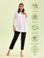 GO COLORS Cotton Stretch Kurti Pants Full Length for Women | Breathable, Mid Rise - Image 6