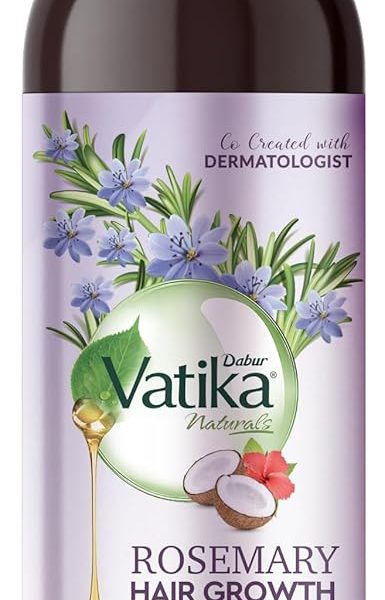 DABUR Vatika Rosemary Hair Growth Oil With Hibiscus & Coconut Oil - 100Ml | Stimulates Hair Growth And Thickness | Reduces Hair Fall | Co-Created With Dermatologist | No Mineral Oil |Animal Test Free