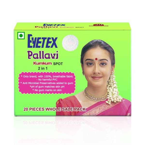 Eyetex Pallavi Sticker Bindi/Pottu|Oval|Aloe Vera & Papaya Extracts|Breathable Non-Irritating Velvet Fabric|O2|Light Maroon|20 Flaps