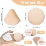 MAYCREATE® 2pcs Makeup Sponge Beauty Blender Sponge Ultra Soft Triangle Round Powder Puff for Liquid Foundation Concealer And Powder - Wet & Dry Dual Use - Image 2