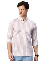 Majestic Man Classic Slim Fit Vertical Striped Casual Cotton Shirt