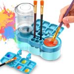 LUOSHI Paint Brush Cleaner Brush Rinser Water Circulation Painting Tool with Brush Holder and Palette Brush Rinser Dispenser for Adults Artist Kid - Image 4