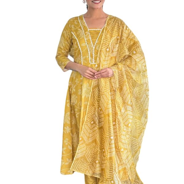 Naixa Women's Rayon Printed A-Line Kurta with Rayon Pant and Taby Printed Dupatta Sets (NX2-723)