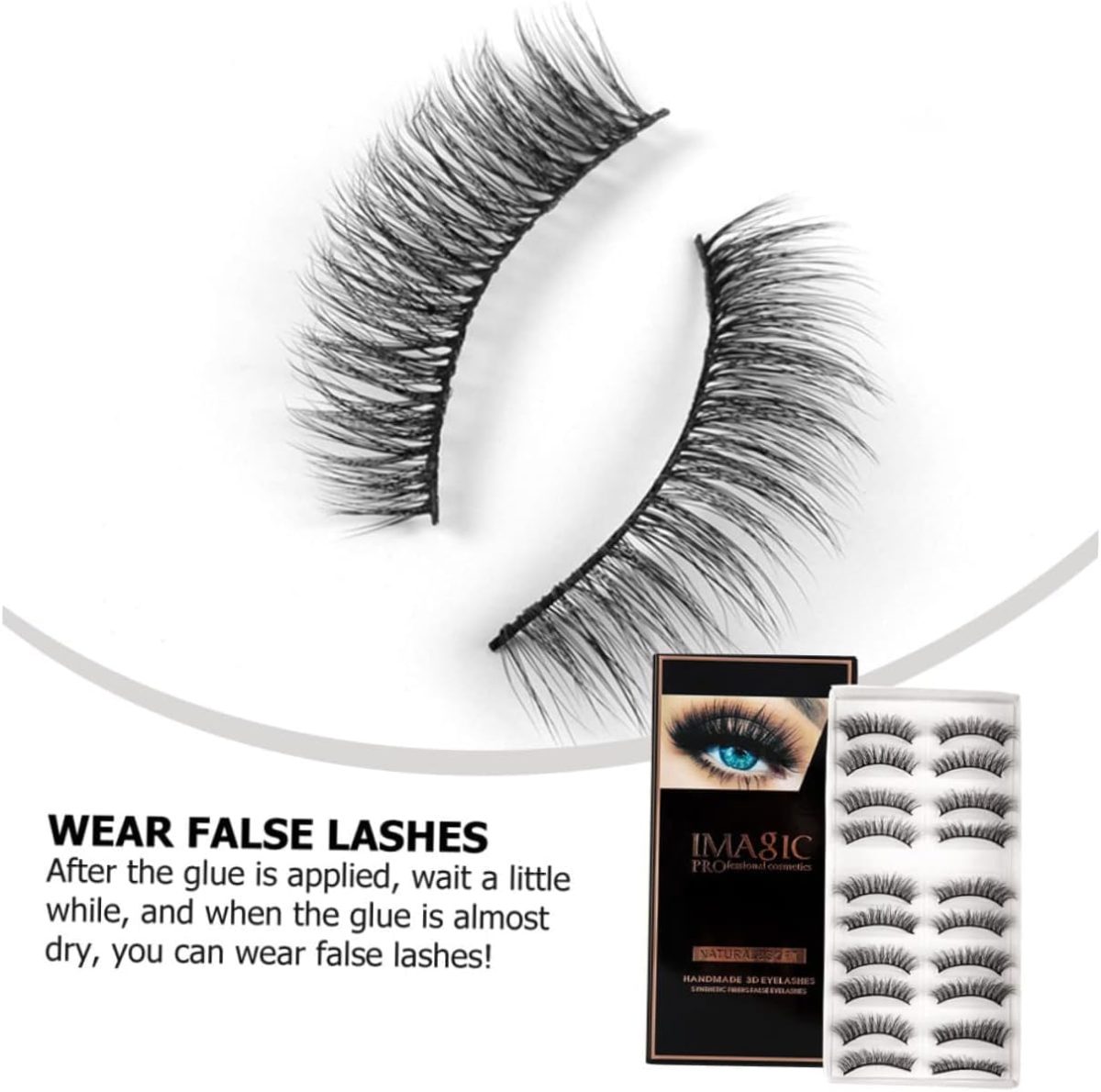 RUBYFACE X IMAGIC PROfessional Synthetic Fibers False Eyelash, Natural & soft 100% Handmade 3D Eyelash Pack 10 Pairs of 1 box (L07, 3D Eyelash) - Image 6