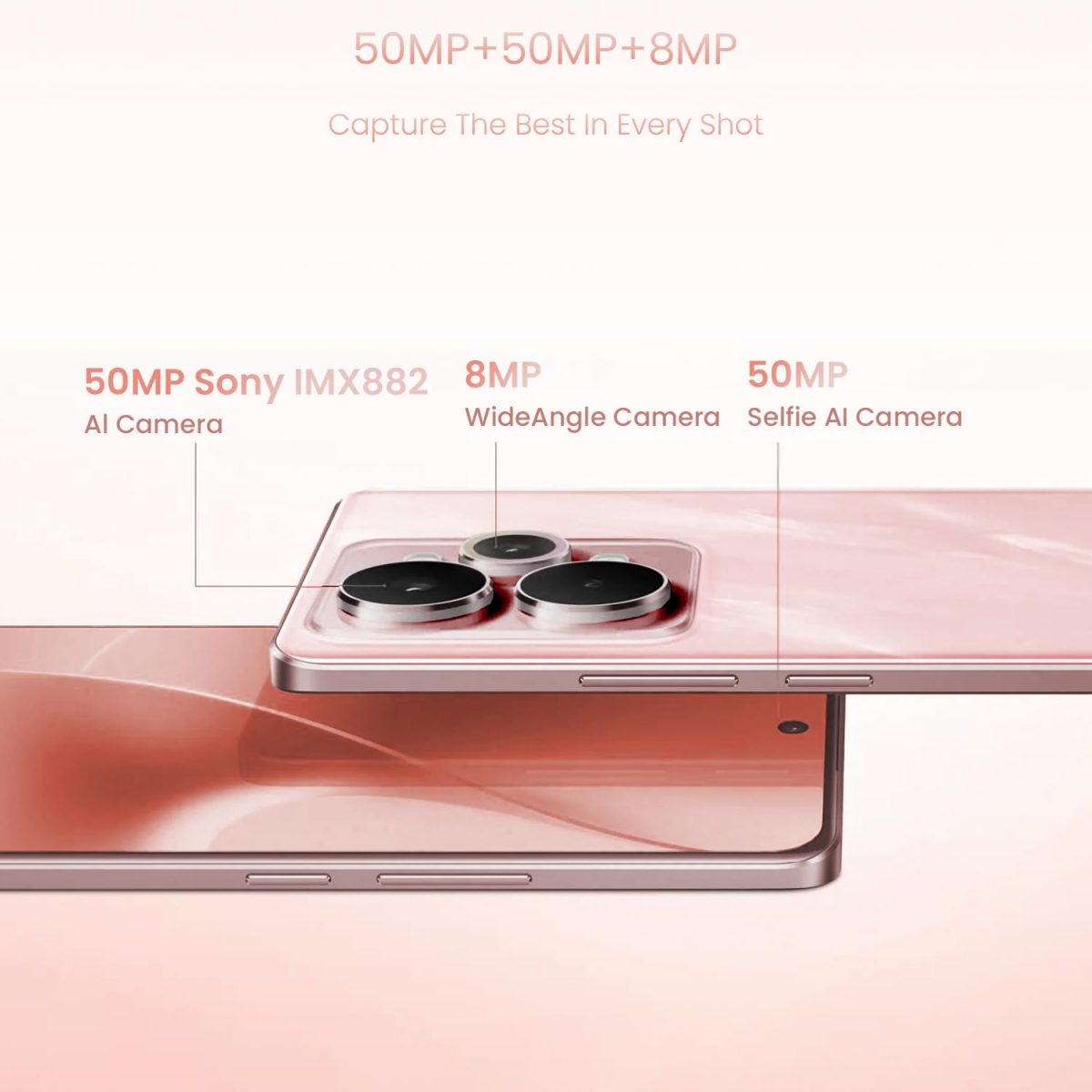 realme 15 5G Smartphone 8+128GB Pink,144Hz HyperGlow 4D Curve Display,7000mAh Battery,80W SuperVOOC,Dual 50MP 4K Cameras,Dimensity 7300+ Chipset,IP69 - Image 8