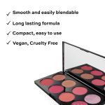 Makeup Revolution Ultra Blush Makeup Palette, Bronzer & Highlighter, Includes 8 Shades, Gluten free, Vegan & Cruelty Free, Sugar & Spice, 13g - Image 2