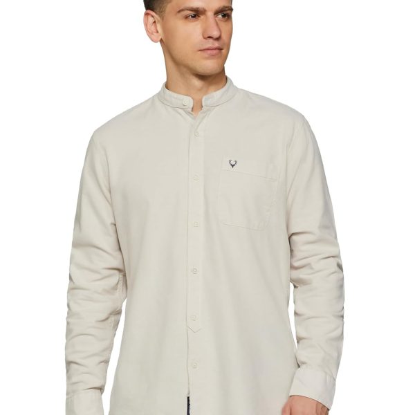 Allen Solly Men Cotton Regular Fit Oxford Solid Casual Shirt