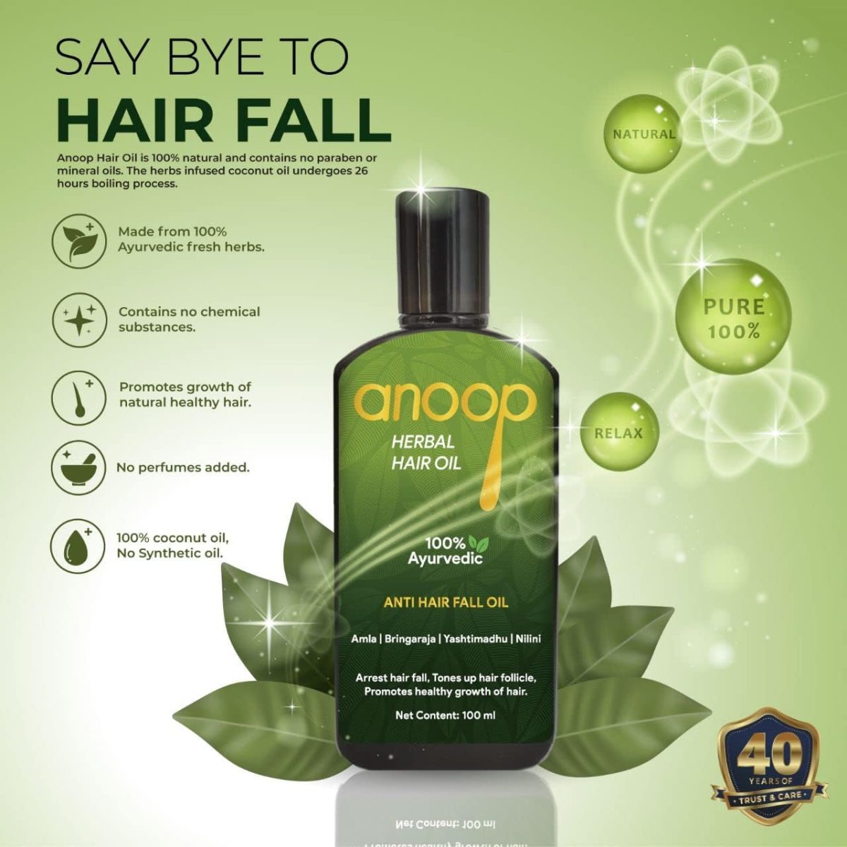 Anoop Herbal Hair Oil-100 ML - Image 3