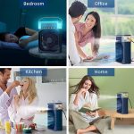Elevea ( LIMITED STOCK WITH 15 YEARS WARRANTY ) Portable Air Conditioner Cooler, Mini Evaporative Cooler with 7 Colors LED Light, 1/2/3 H Timer, 3 Wind Speeds and 3 Spray Modes for Your Desk-Blue - Image 6