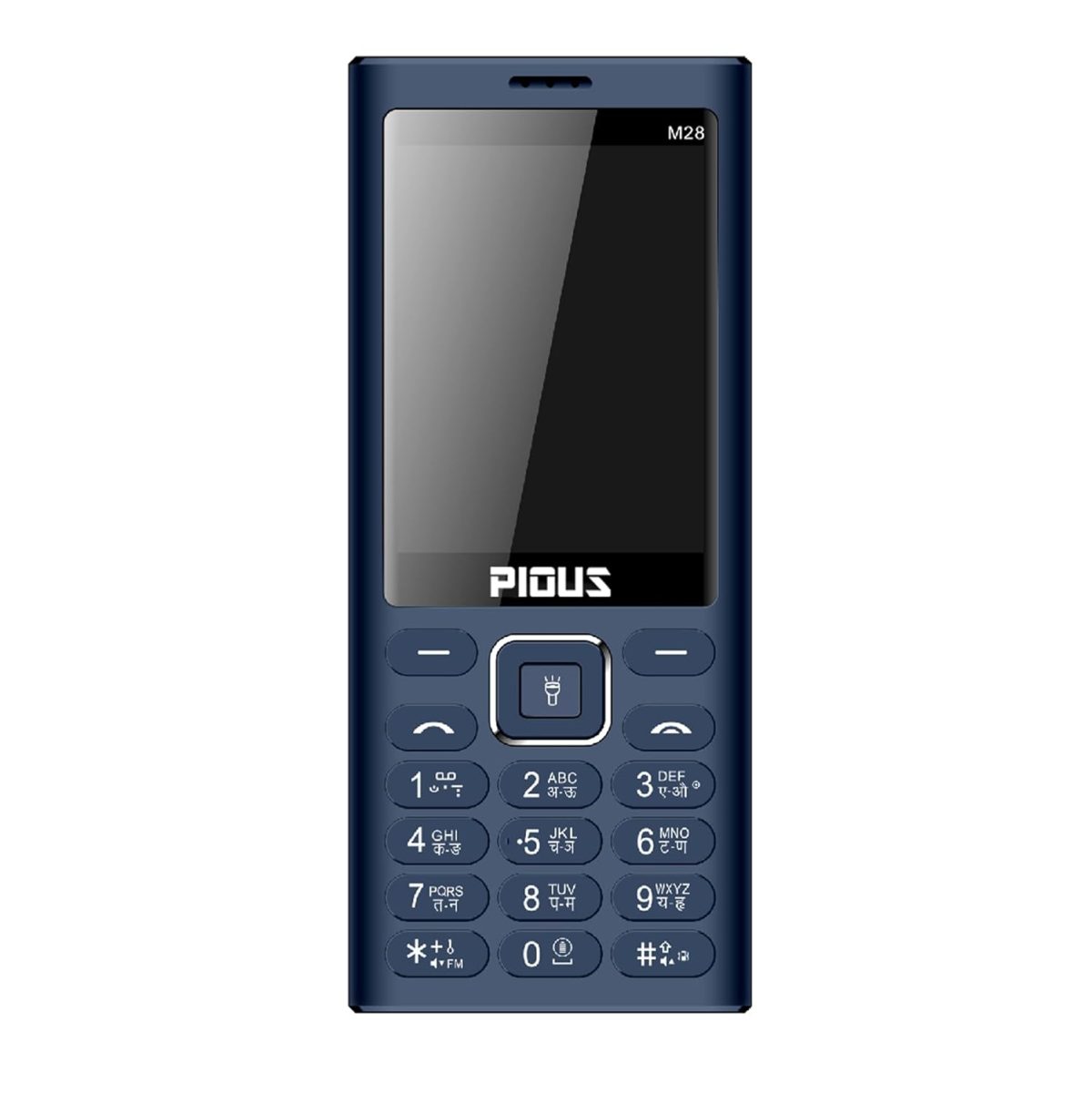 Pious M28 Dual Sim Keypad Mobile Phone (2.8 Inch Display, Wireless FM Radio, 3000 mAh Big Battery, Made in India) (Aqua Blue)