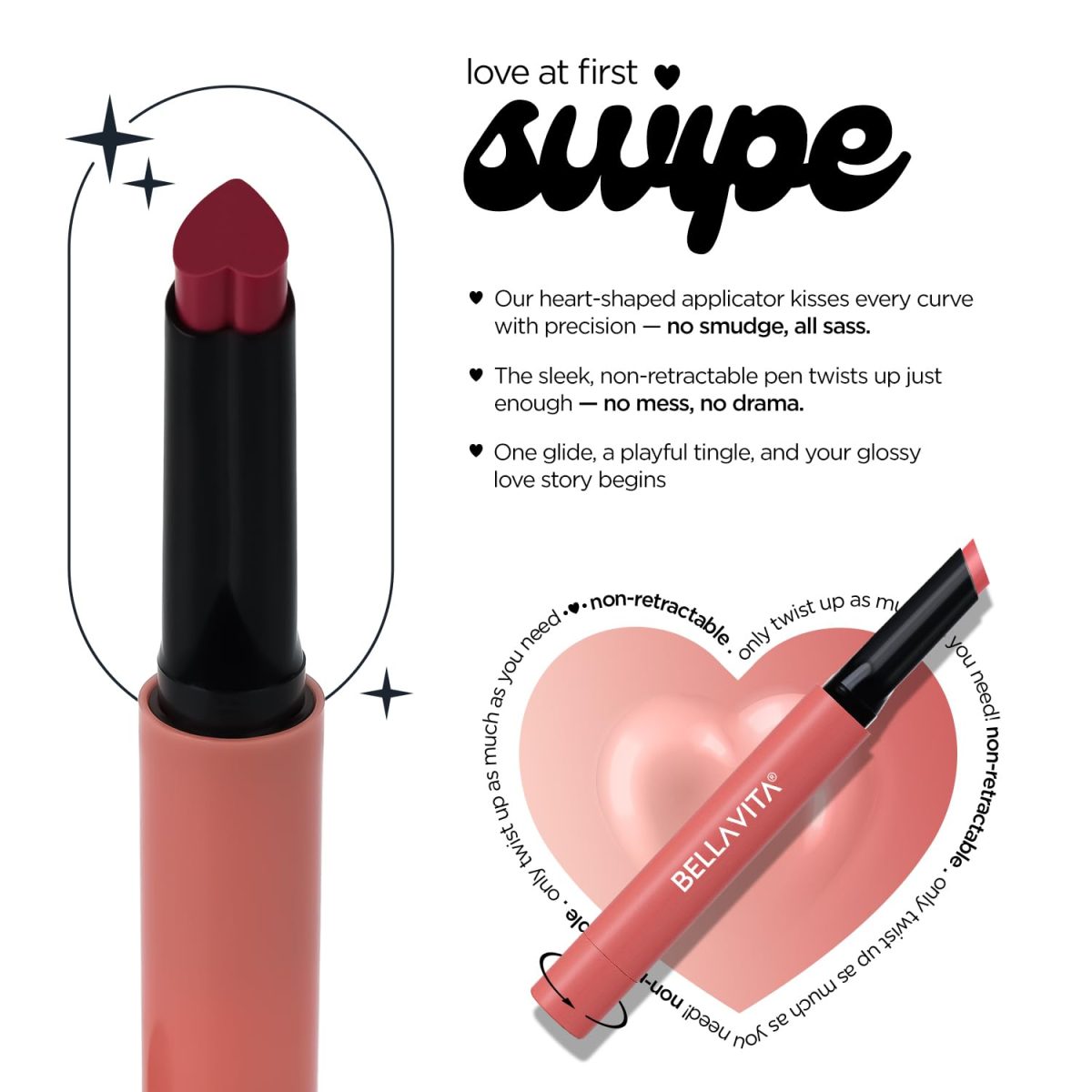 BELLAVITA All Hearts Lip Plumper | Hydrating Plumping Gloss | Natural Tint & Shine | BellaMood Tech | Paraben Free Lip Gloss | Love Struck | 1.2g - Image 6