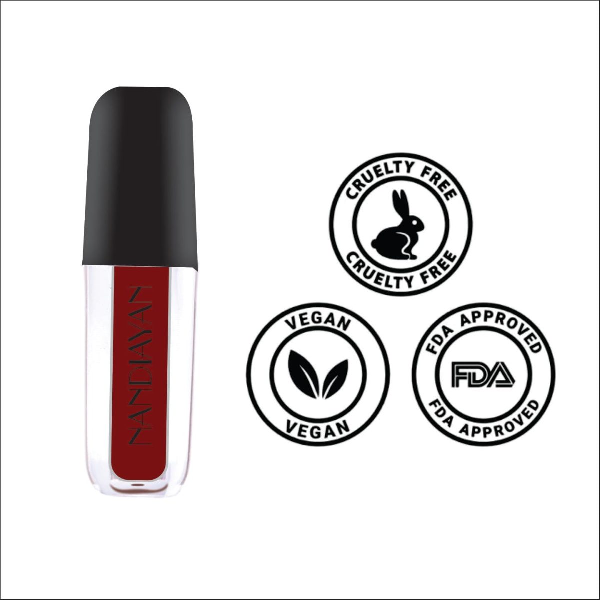 Nandiayan Cutie Mini Liquid Lipstick combo pack of 10 – Waterproof, Matte, Long Lasting, Smudge-Proof Nude Pink, Wine, Brown, Coffee, Red, Mauve | Lipstick Combo Pack Gift Set for Women & Girls - Image 4