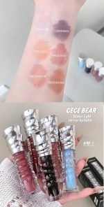 Gege Bear Lip Glaze | Water Light Mirror Gloss Finish | Lightweight, Moisturizing & Non-Sticky Texture | Nude Brown & Red Bold Shades | Hydrating with Precision Applicator | Velvet-Soft Liquid Lipstick Formula | Waterproof Glossy Feel With Natural Look for Women (02# Mulberry, 3.5g) - Image 2