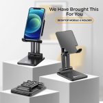 WeCool T2 Foldable and Portable Tabletop Mobile Stand with Stable Base,Height and View Angle Adjustable Phone Stand,Ideal Mobile Holder for Smartphones,Tablets, Kindles - Image 9