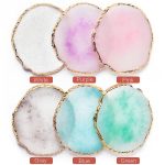 Resin Art Palette, Painting Mixed Color Palette, Gilded Edge Gel Color Makeup Display Board Pallet for Nails (White) - Image 6