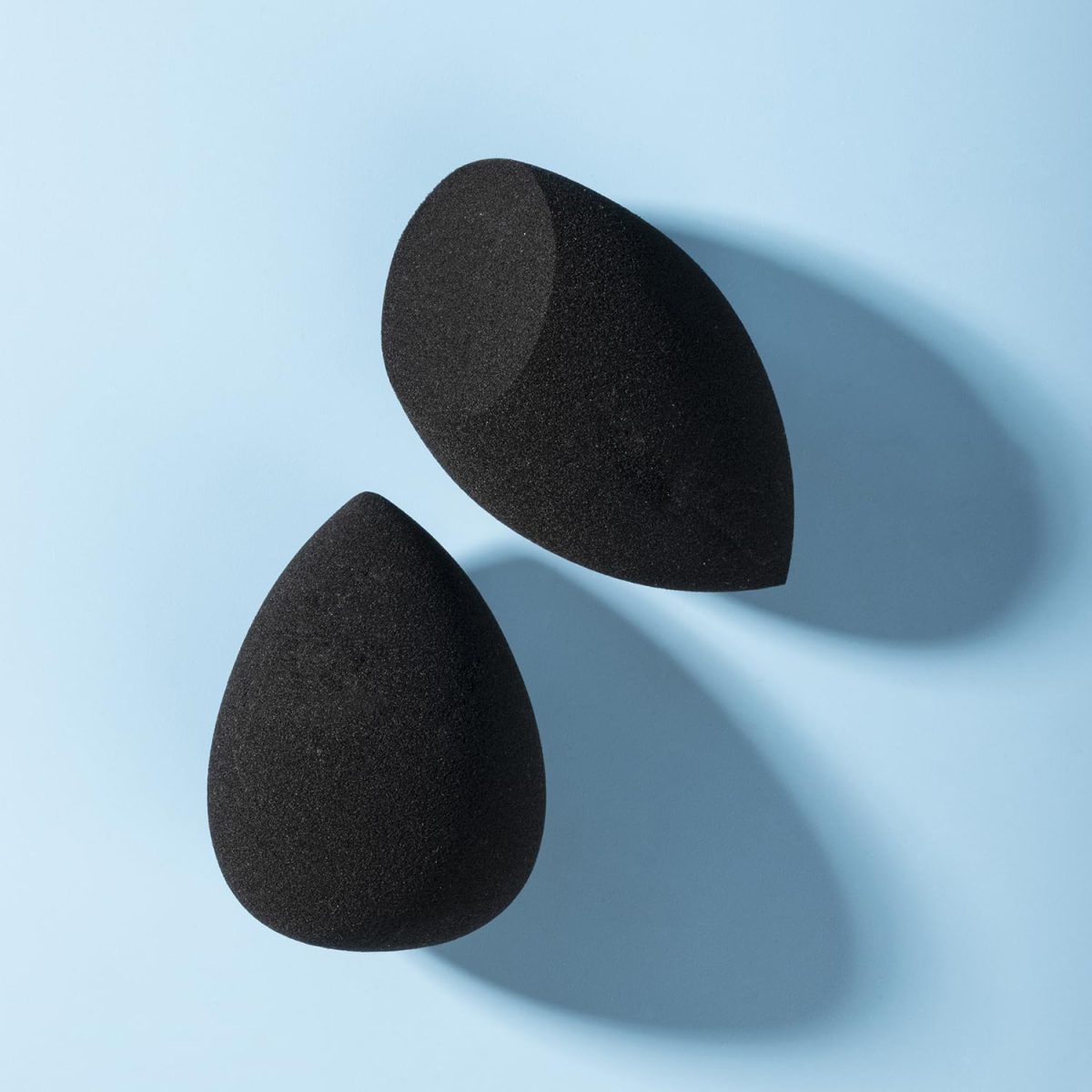 PAC 3D Sponge Set (2 Pc) | Beauty Blender, Makeup Sponge (Small) | Soft Water Drop & Olive Cut Sponge for Foundation, Creams & Powders | For Normal Skin Types - Soft, Reusable & Washable (Black) - Image 2