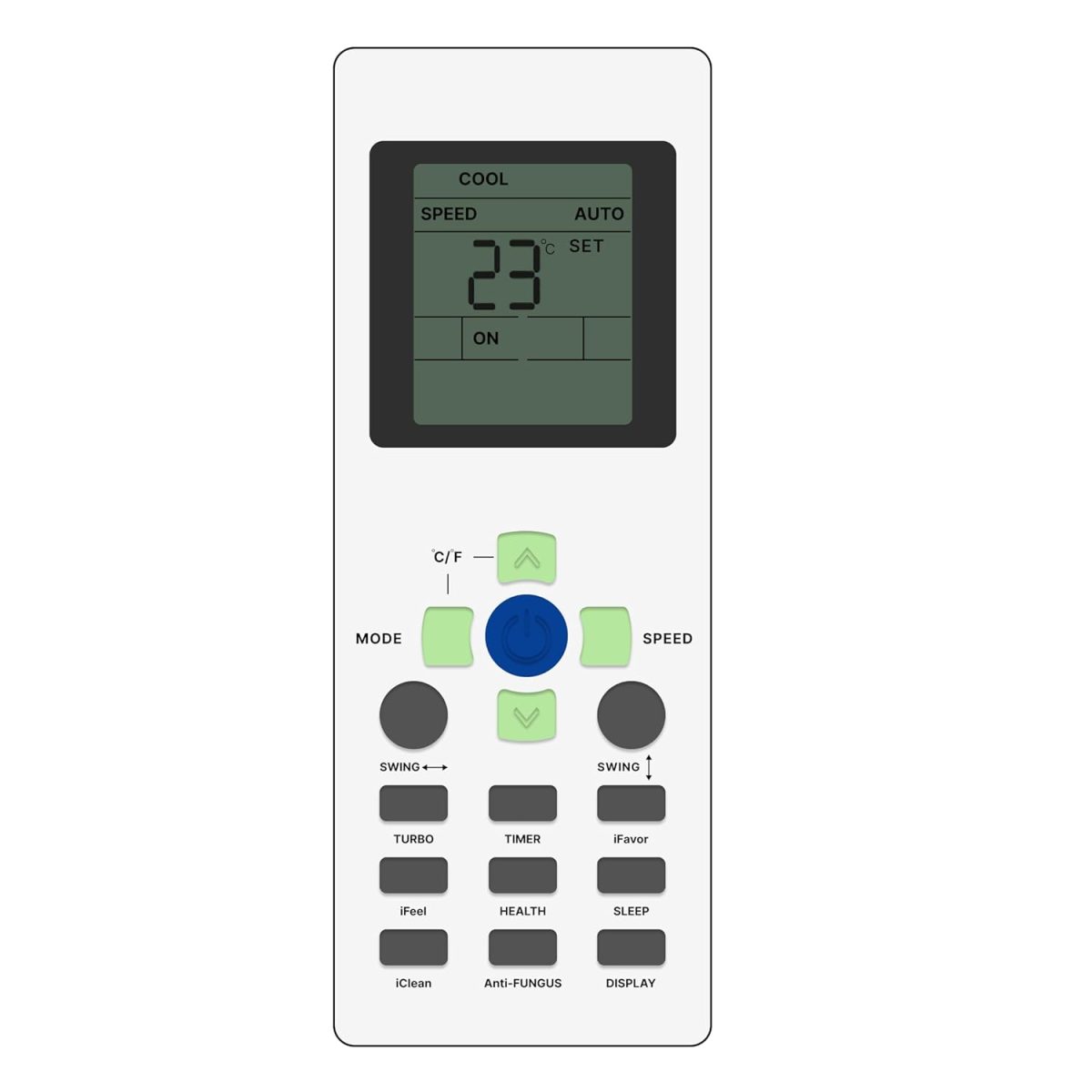 Zieva Compatible For Reconnect Ac Remote Replacement For 1, 1.5, 2 Ton Split/Window Air Conditioner - Please Match The Original Remote (Ac 171),White