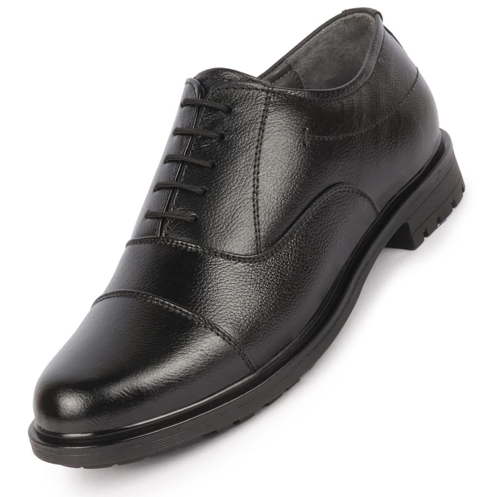 FAUSTO Men's Genuine Leather Formal Office Comfort Broad Feet Oxford Lace Up Shoes