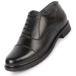 FAUSTO Men's Genuine Leather Formal Office Comfort Broad Feet Oxford Lace Up Shoes