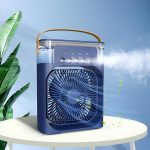 Elevea ( LIMITED STOCK WITH 15 YEARS WARRANTY ) Portable Air Conditioner Cooler, Mini Evaporative Cooler with 7 Colors LED Light, 1/2/3 H Timer, 3 Wind Speeds and 3 Spray Modes for Your Desk-Blue - Image 2