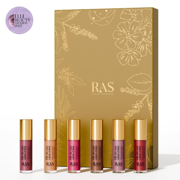 RAS Luxury Oils Tinted Lip Balm Gift Set For Women | 6 Mini Shades for Luscious Lips & Cheeks | Nourishing Formula with Shea Butter & Jojoba Oil
