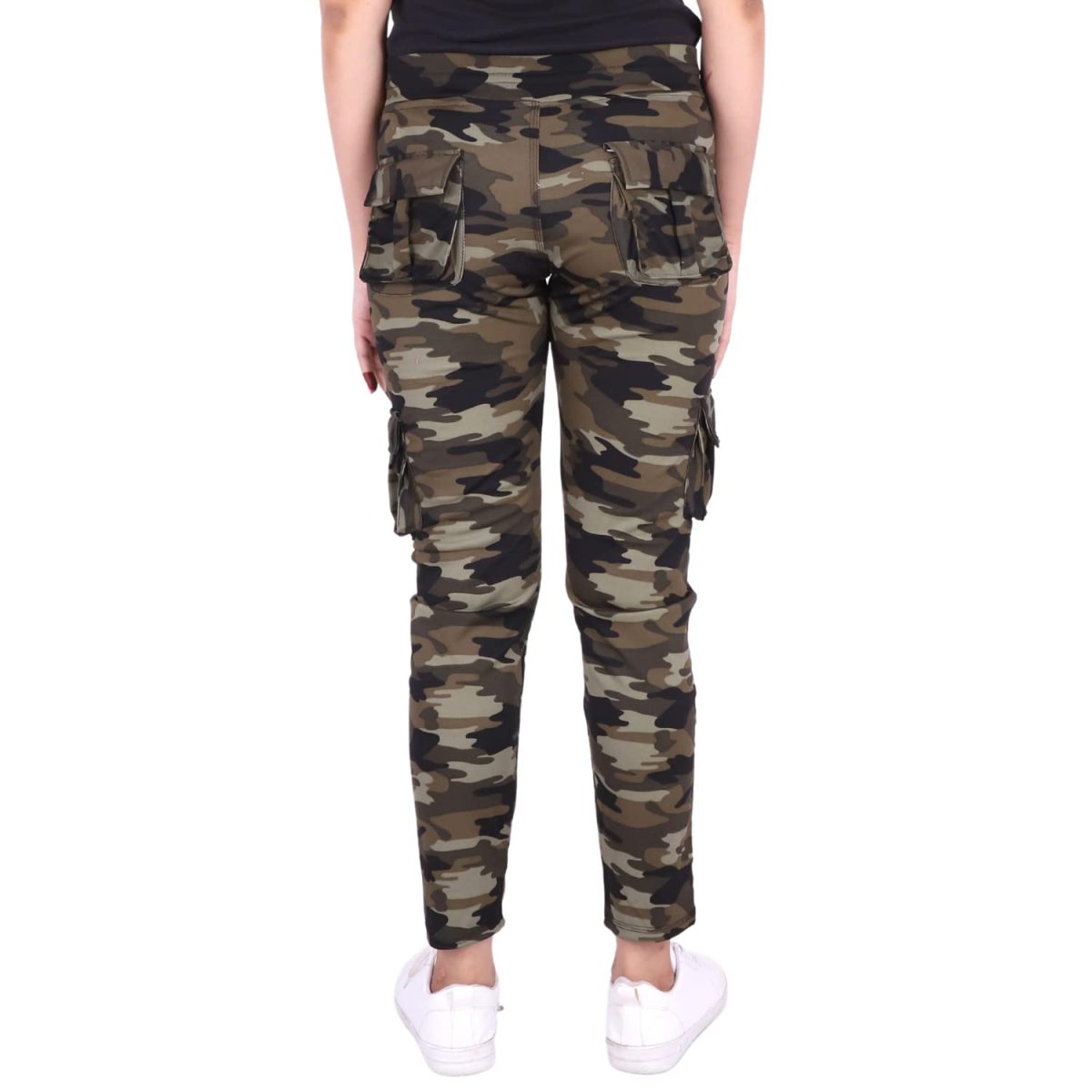SPENCA Camouflage Dry-Fit Military Women Six Pocket Gym Trackpant,Joggers,Sports Pant | Green - Image 4