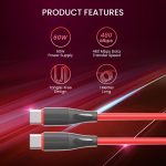 Portronics Silklink 60W PD Type-C to Type C Fast charging Cable for Type C Smartphone and Devices,Premium Silicon Cable, 1M(Red) - Image 6