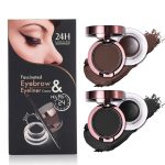 My Colors 4 in 1 Gel Eyeliner and Eyebrow Powder Kit Brown Black Water-proof with Eye Liner Brush