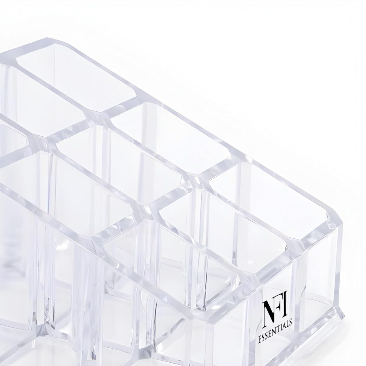 Clear Acrylic 9-Slot Lipstick & Cosmetic Organizer – Compact Makeup Holder for Lipstick, Lip Balm, Essential Oils & More – Transparent Plastic Storage Stand - Image 8