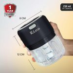 Rico Japanese Technology Wireless Mini Electric Chopper | 1 Year Replacement Warranty | Unbreakable Bowl | One Touch Operation | 10 Seconds for Mincing Garlic, Ginger, Onion, Vegetable, Meat - 250 ML - Image 3