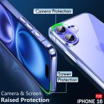 TheGiftKart Ultra-Hybrid Crystal Clear Back Case Cover for iPhone 16 | Shockproof Design | Camera Protection Bump | Hard Clear Back | Bumper Case Cover for iPhone 16 (PC & TPU, Transparent) - Image 4