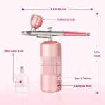 Airbrush Kit Machine with Compressor, Rechargeable Handheld Airbrush, Professional Cordless Air Brush Portable for Nail Art, Makeup, Barber, Cake Decor, Painting (Rose) - Image 6