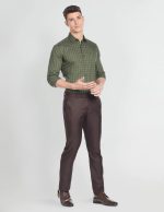 Arrow Men's Checkered Full Sleeve Slim Fit Cutaway Collar Cotton Formal Shirt - Image 4
