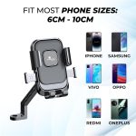 Kratos Moto-B2 Mobile Holder for Bikes with One Click Locking, Mirror Fitting Style, Anti-Shake-Firm Grip, 360° Rotation, Mobile Holder for Scooty, Activa, Jupiter, Electric Scooters & Bikes - Image 6