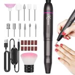 MAYCREATE® Nail Drill Machine Professional, 20000rpm Adjustable Electric Nail Filer Machine with 25pcs Accessories, Portable Manicure Pedicure Kit for Women, Nail Salon, Acrylic Gels Callus Removal