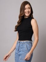 FUNDAY FASHION Women's Solid Ribbed Crop Tank Regular Fit Top For Women's - Image 3