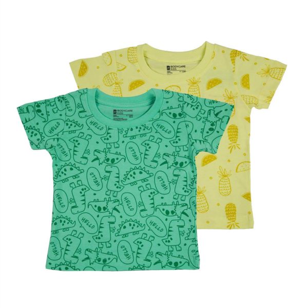 BODYCARE Kids Infantwear Boy's & Printed Round Neck Regular Fit T-Shirt Pack Of 2