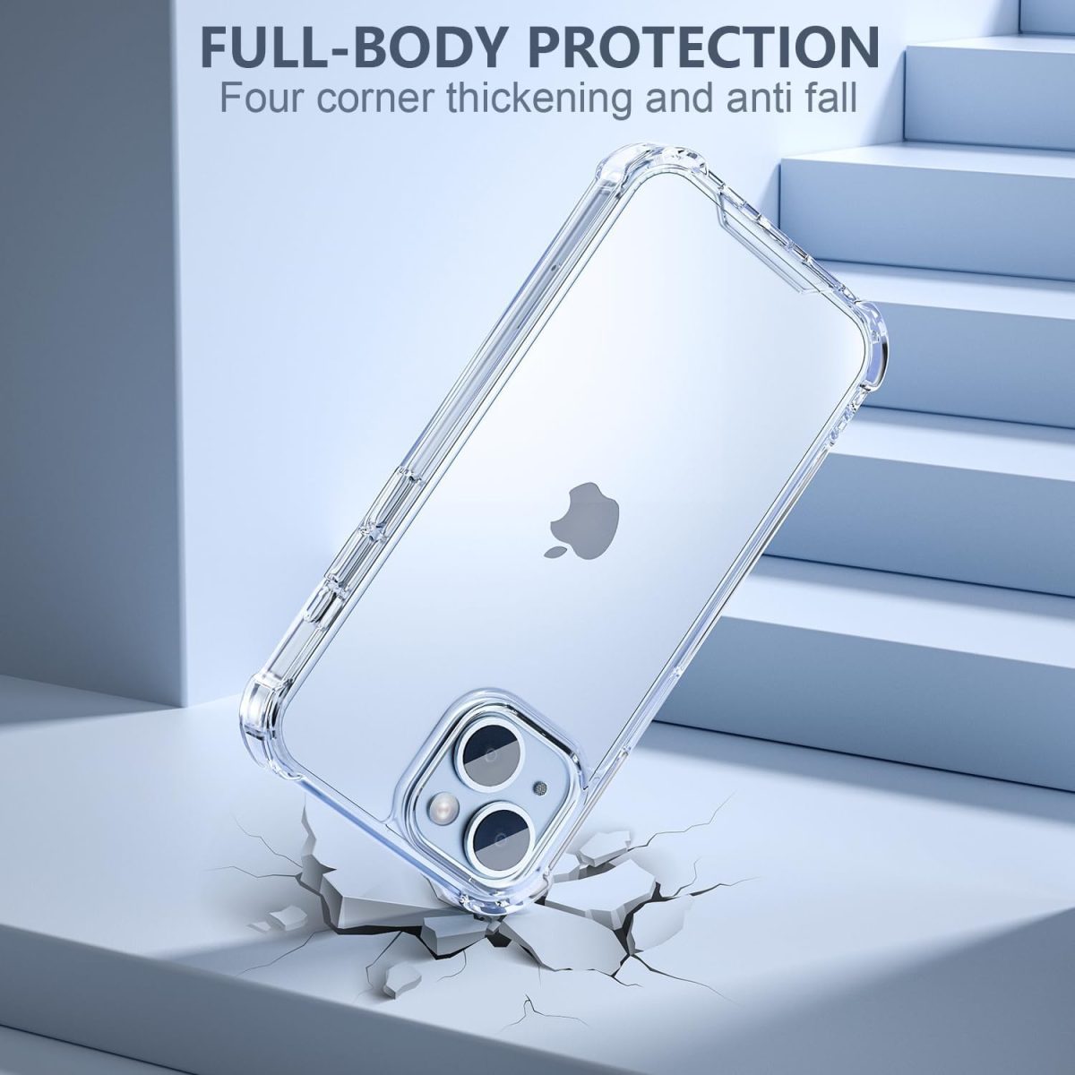 EGOTUDE Compatible with iPhone 15 Case | Shockproof Transparent Anti-Scratch Hard Back Cover (Polycarbonate | Clear) - Image 6