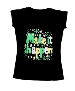 IndiWeaves Girls Cotton Half Sleeve Printed T-Shirt (Black,11-12 Years)