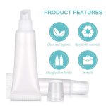 Hunky Dory 4pcs 5ml Transparent Unbreakable Lip Gloss Tubes, Empty Clear Lip Balm Containers Tubes for Cosmetics DIY, Oblique Mouth,Refillable Bottle Cream - Image 4