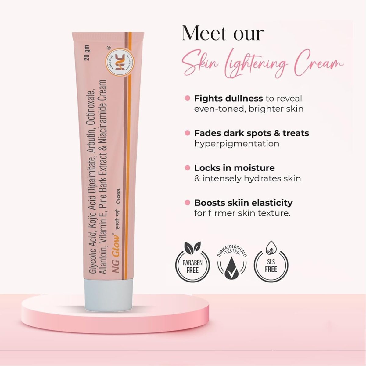 Heal N Cure NG Glow Cream - Enriched With Kojic Acid &Glycolic Acid | Anti-melasma & Anti Pigmentation Cream. Helps To Remove Acne Scar, Dark/Age Spots, Blemishes and Uneven Skin Tone-20GM - Image 3
