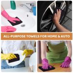 HASTHIP® 50 Pack Microfiber Cleaning Cloth Roll 9.8 Inches Precut Reuseable Polyester Kitchen Clean Wipes Non-Scratch Clean Towel For Bowl Pots Countertop In-Car, Black - Image 7