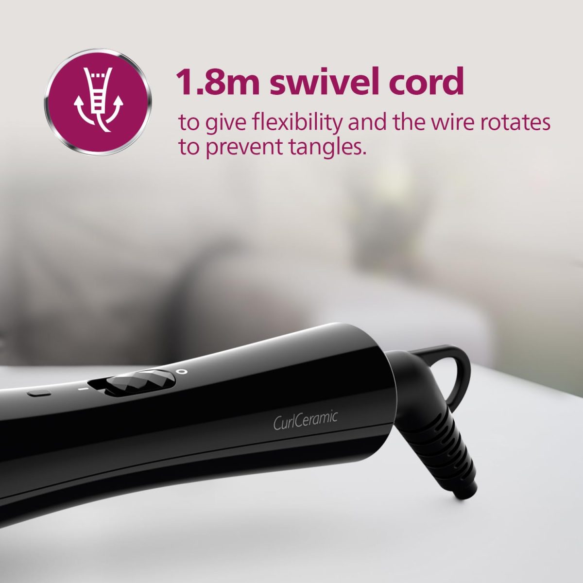 Philips Hair Curler with 16MM Barrel | Ceramic Coated Barrel for Long-Lasting Bouncy Looking Curls | Fast Heat Up | BHB862/00, Black - Image 8