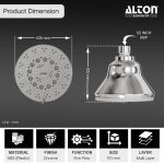 ALTON SHR22310 ABS, 4-INCH, 5-Function Overhead Shower | Mist Flow Bathroom Shower (Chrome) - Image 4