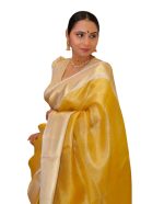 Women's Glory Womens Kanjivaram Banarasi Silk Saree Blend Woven Zari with Jacquard Woven Unstitched Blouse Piece.