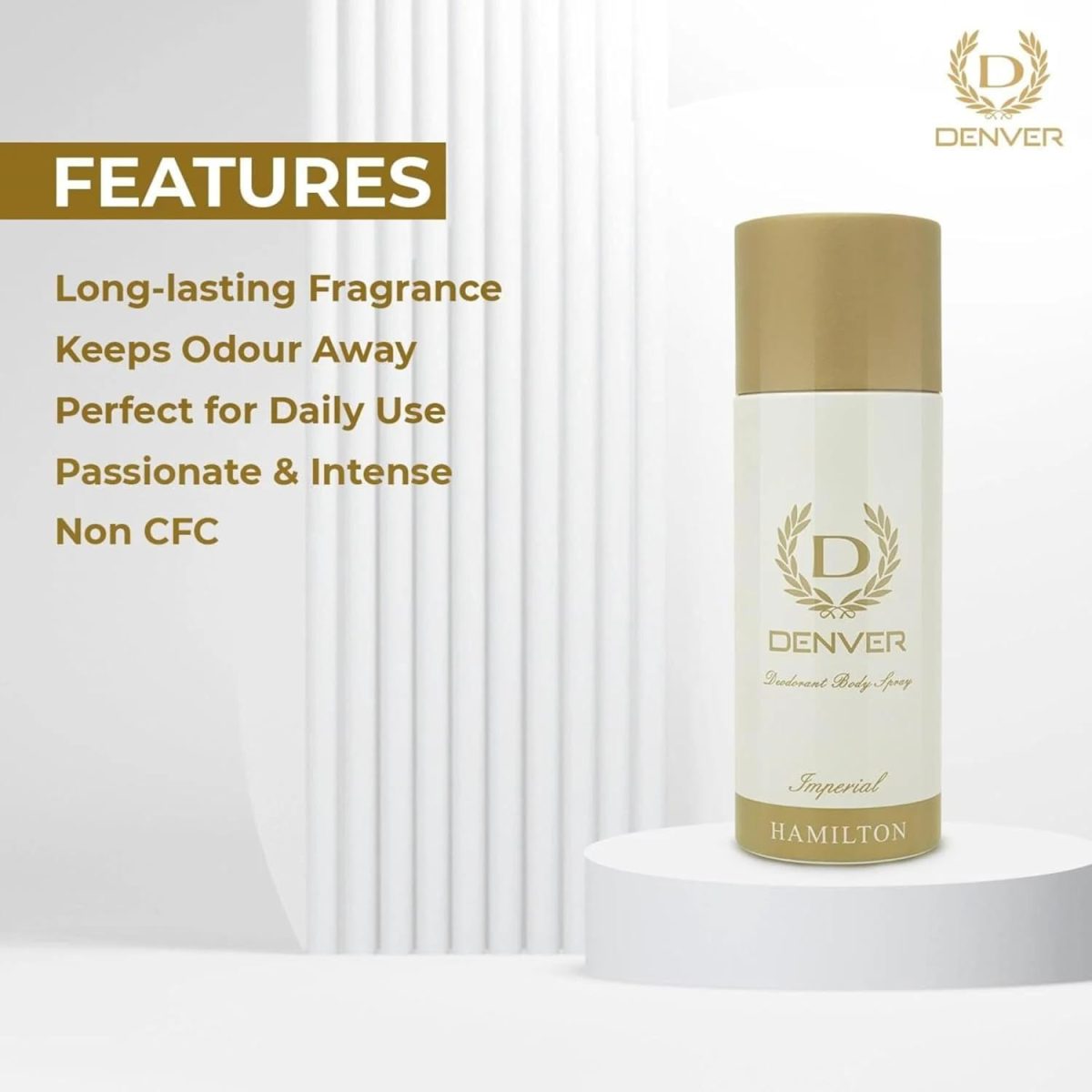 DENVER Caliber Deo + Imperial Deo - 165ML Each (Combo Pack of 2) | Long Lasting Deodorant for Men - Image 5